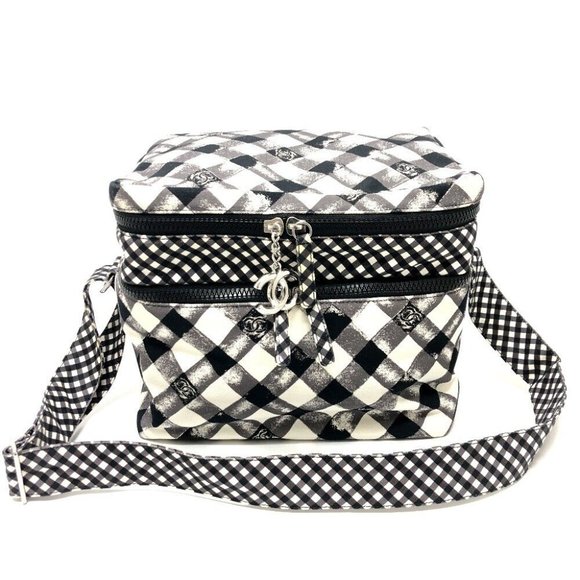 CHANEL Check CC Mark Cooler bag cold bag Shoulder Bag White/Black/SilverHardware - Picture 1 of 12